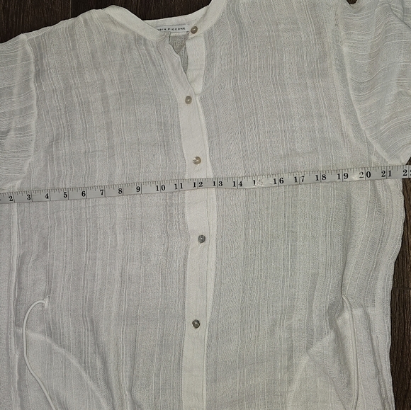 Robin Piccone Michelle Mandarin Collar Cover-Up Caftan Sz S Gauzy, Beach,Casual - Picture 12 of 16